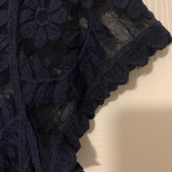 Sheer navy blue top. Size small. - Picture 7 of 10